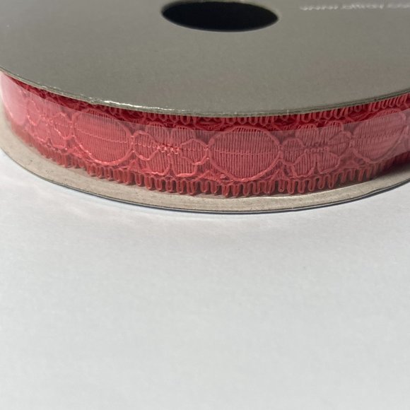 Coral Petite Lace Trim 12 Rolls Offray Crafts Scrapbook Card Making Gift 7/16" - Picture 7 of 14